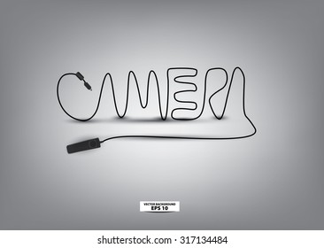 camera shutter cable typography idea