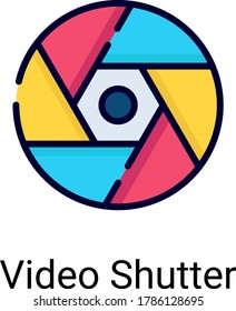 camera shutter color line icon isolated on white background