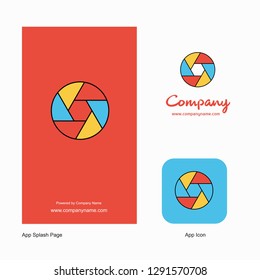 Camera shutter Company Logo App Icon and Splash Page Design. Creative Business App Design Elements