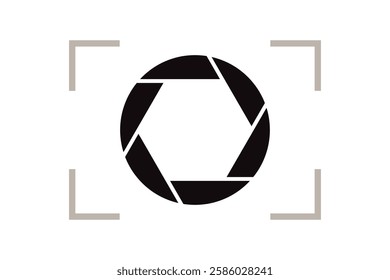 Camera shutter diaphragm icon. Optics Aperture and Lens, Vector Illustration.