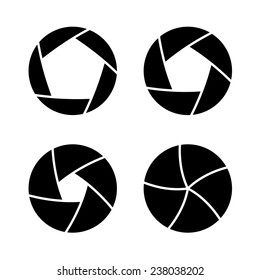 Camera Shutter with Different Open Aperture. Vector