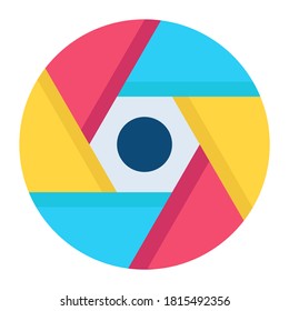 camera shutter flat icon , photography and digital art flat vector design
