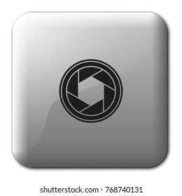 Camera shutter flat vector icon.