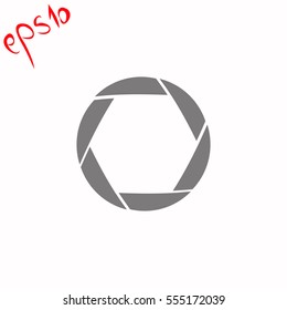 Camera shutter grey icon.