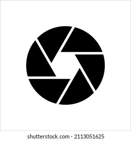 camera shutter icon. Aperture, Zoom Focus, Camera Shutter. Flat Vector Icon illustration. Simple black camera shutter symbol on white background.