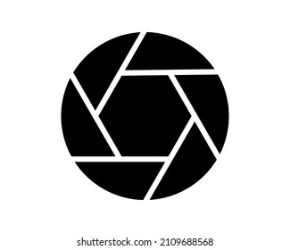 Camera shutter icon in black solid flat design icon isolated on white background.