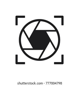 camera shutter icon, flat design best vector camera shutter illustration 