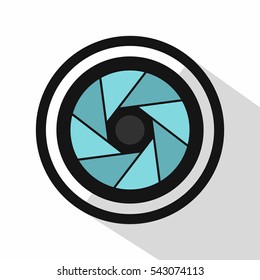 Camera shutter icon. Flat illustration of camera shutter vector icon logo for web