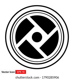 Camera shutter icon in flat style with a white background. Vector illustration.
