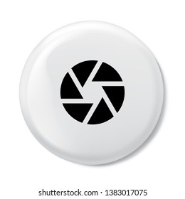 Camera Shutter Icon, Gallery Icon pictogram icon on gray background. Vector illustration for web site, mobile application. Simple flat metro design style. Outline Icon. Flat design style - Vector