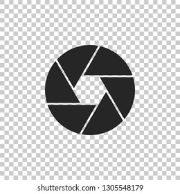 Camera shutter icon isolated on transparent background. Flat design. Vector Illustration