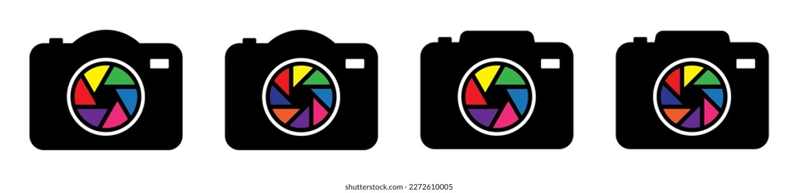 Camera shutter icon. Camera lens icon, vector illustration