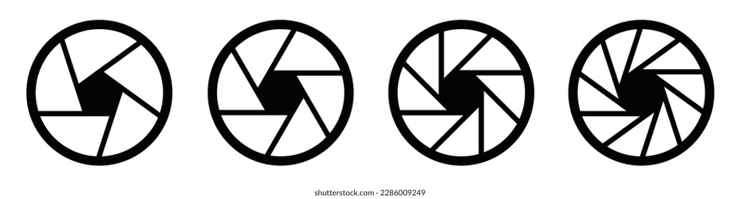 Camera shutter icon. Camera lens icon, vector illustration