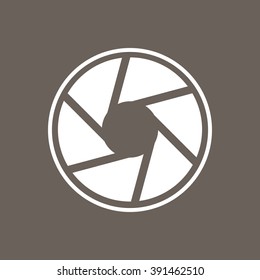 Camera Shutter Icon on Dark Gray Color. Eps-10.