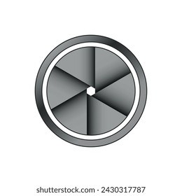 Camera shutter icon on white background