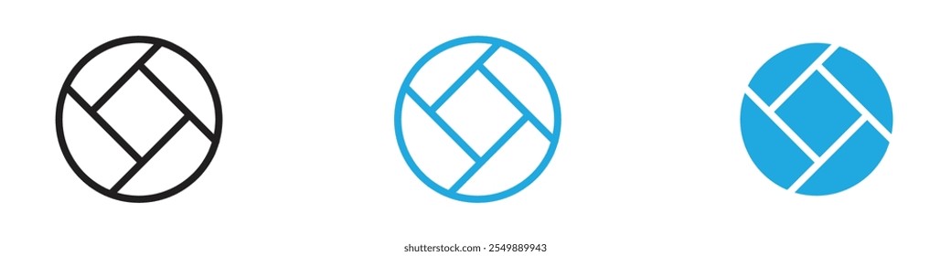 Ícone do obturador da câmera Contorno da linha do vetor