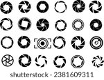 Camera shutter icon set, vector illustration, Abstract and detailed designs. Perfect for photography, aperture, lens, focus, flash, zoom, digital image, picture, photo, graphic design symbol