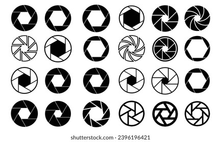 
Camera Shutter Icon Shape Collection. 