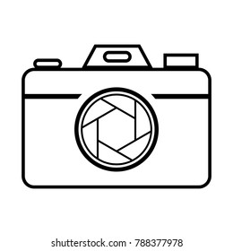 Camera shutter icon symbol and shutter blade vector illustration
