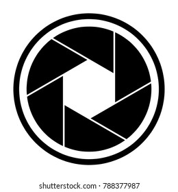 Camera shutter icon symbol and shutter blade vector illustration
