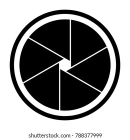 Camera shutter icon symbol and shutter blade vector illustration

