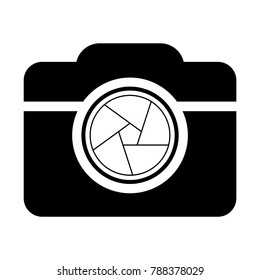 Camera shutter icon symbol and shutter blade vector illustration
