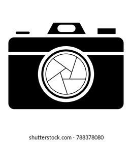 Camera shutter icon symbol and shutter blade vector illustration
