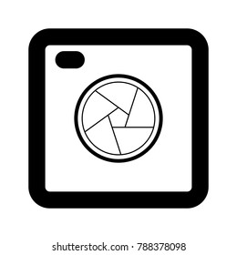 Camera shutter icon symbol and shutter blade vector illustration
