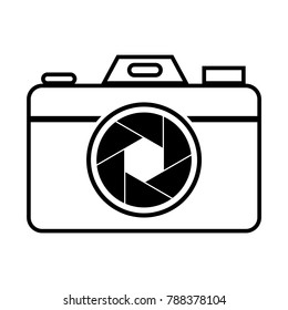 Camera shutter icon symbol and shutter blade vector illustration

