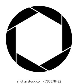 Camera shutter icon symbol and shutter blade vector illustration
