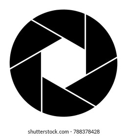 Camera shutter icon symbol and shutter blade vector illustration
