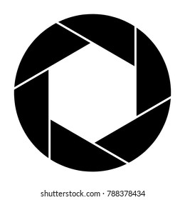 Camera shutter icon symbol and shutter blade vector illustration

