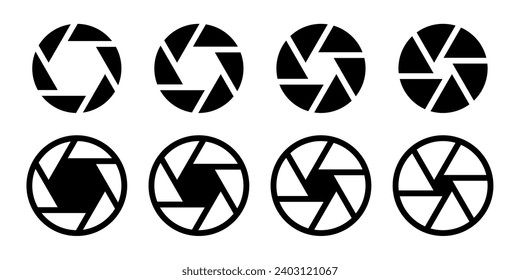 camera shutter icon vector. black