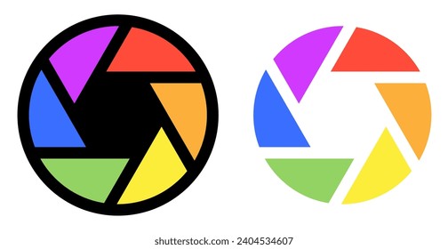 camera shutter icon vector. Colorful 