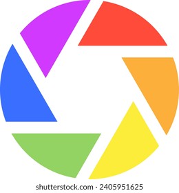 vector de icono de obturador de cámara. Colorido 