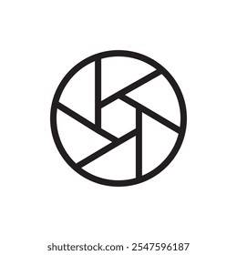 Camera shutter icon Vector flat thin line illustration