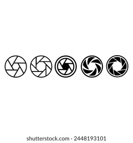 Camera Shutter icon vector set. Camera lens illustration sign collection. diaphragm petals symbol or logo.