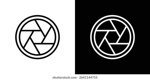Camera shutter icon vector simple element illustration editable