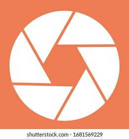 Camera shutter icon. For websites and apps. Image on red background. Flat line vector illustration. EPS 10