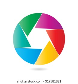 camera shutter icons on white background