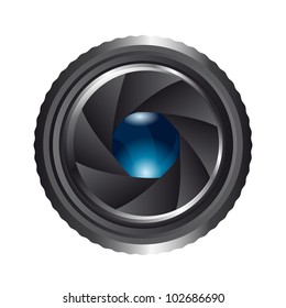 camera shutter isolated over white background. vector illustration