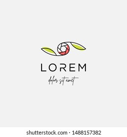 Camera Shutter Leaf Logo Design Vector Icon
