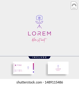 Camera Shutter Leaf Logo Design Vector Icon