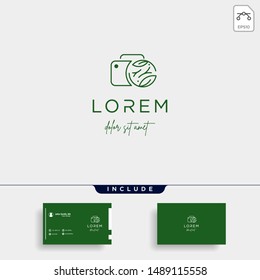 Camera Shutter Leaf Logo Design Vector Icon