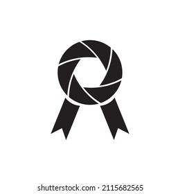 Kamera-Verschlusslinse mit Logo-Design, Vektorsymbol-Symbol-Illustration