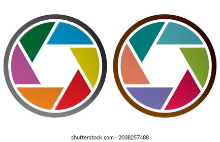 Camera Shutter, Lenses Icons Vector Illustration

