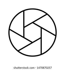 Camera shutter line icon, logo isolated on white background