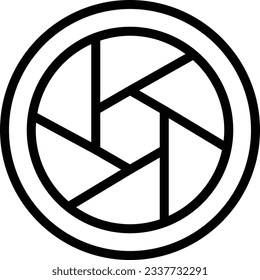 Camera Shutter Line Icon - Single Icon, Vector