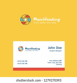 Camera shutter logo Design with business card template. Elegant corporate identity. - Vector
