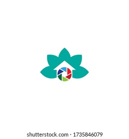 Camera shutter,   logo House illustration